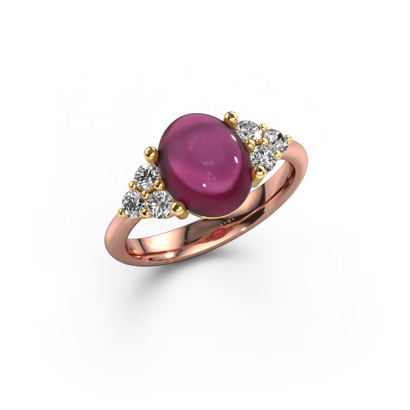 Image of Ring Clarice 585 rose gold Rhodolite 10x8 mm