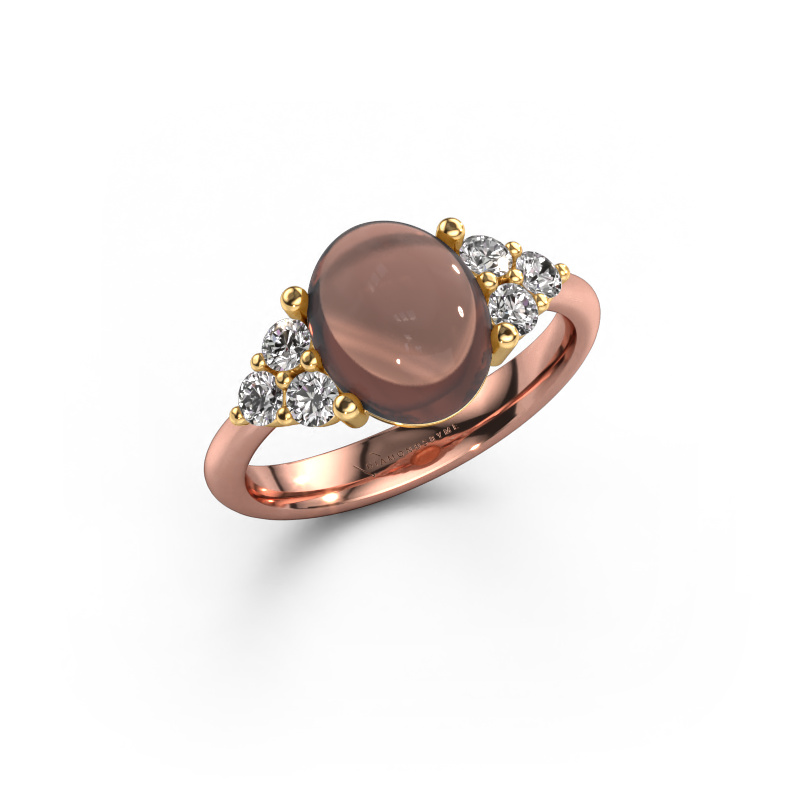 Bild von Ring Clarice 585 Roségold Rauchquarz 10x8 mm