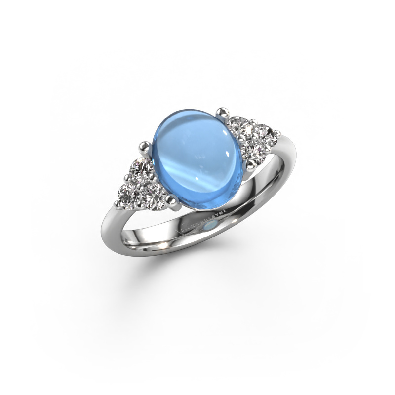 Image of Ring Clarice 950 platinum Blue topaz 10x8 mm