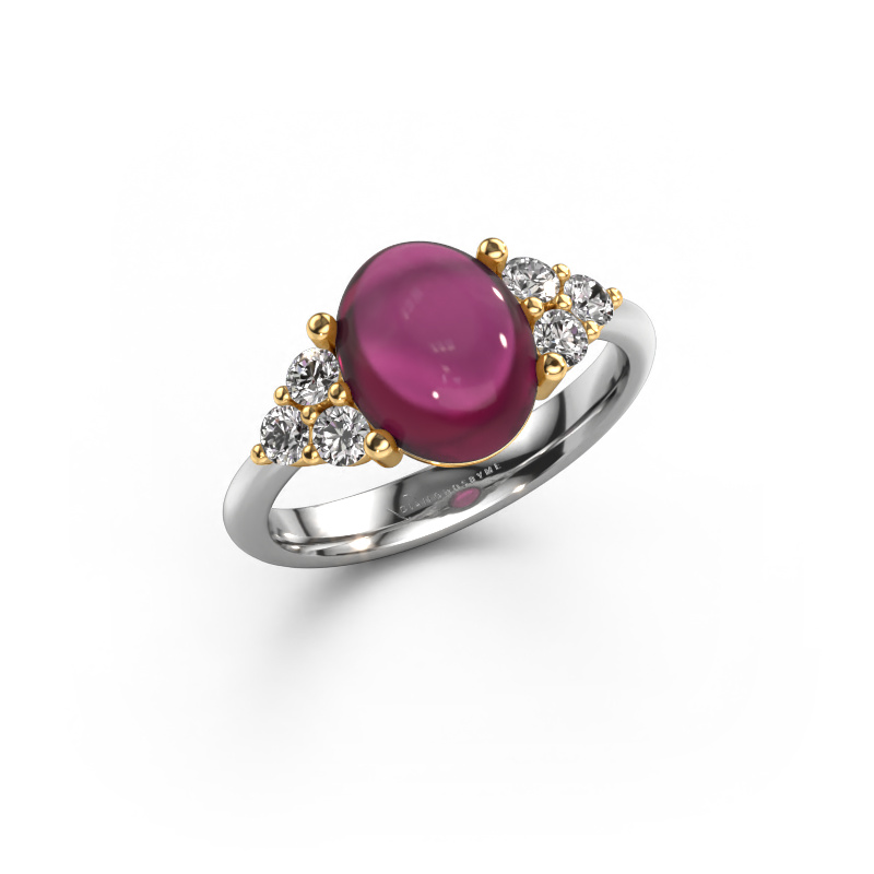 Image of Ring Clarice 585 white gold Rhodolite 10x8 mm