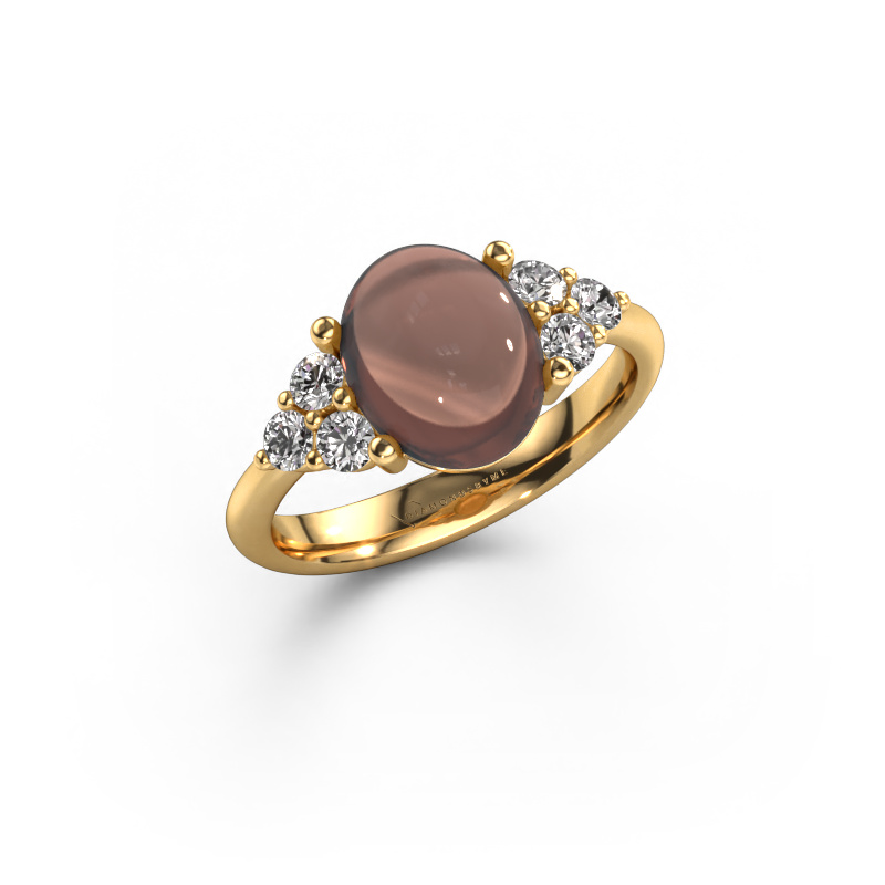 Image of Ring Clarice 585 gold Smokey quartz 10x8 mm