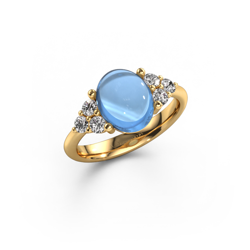 Image of Ring Clarice 585 gold Blue topaz 10x8 mm