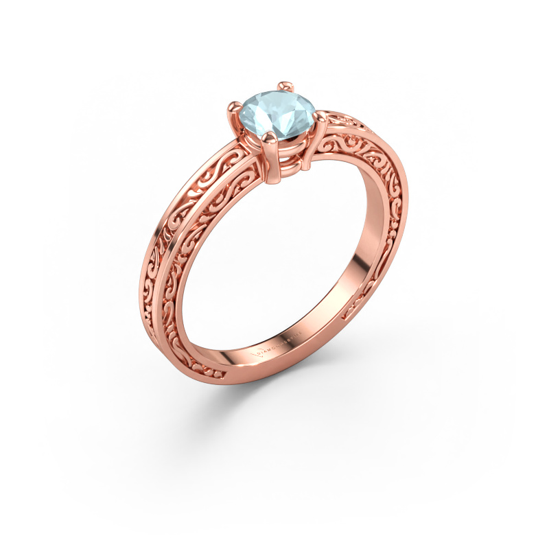 Immagine di Anello di fidanzamento Claudette 1 585 oro rosa Acquamarina 5 mm