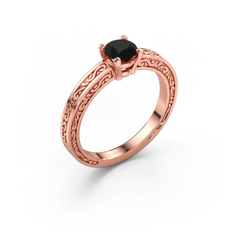 Bild av Förlovningsring Claudette 1 585 roséguld Svart diamant 0.60 crt