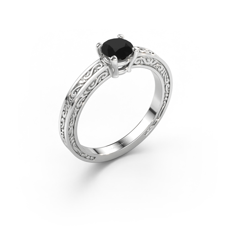 Bild av Förlovningsring Claudette 1 585 vitt guld Svart diamant 0.60 crt