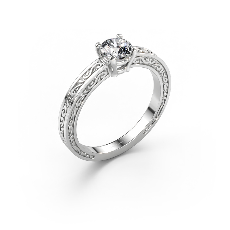 Immagine di Anello di fidanzamento Claudette 1 585 oro bianco Diamante a tua scelta 5 mm