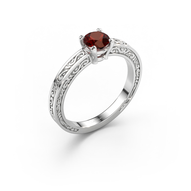 Image of Engagement ring Claudette 1 585 white gold Garnet 5 mm