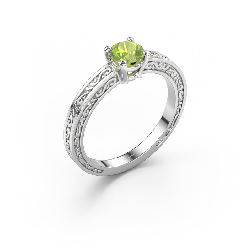 Bild von Verlobungsring Claudette 1 585 Weißgold Peridot 5 mm