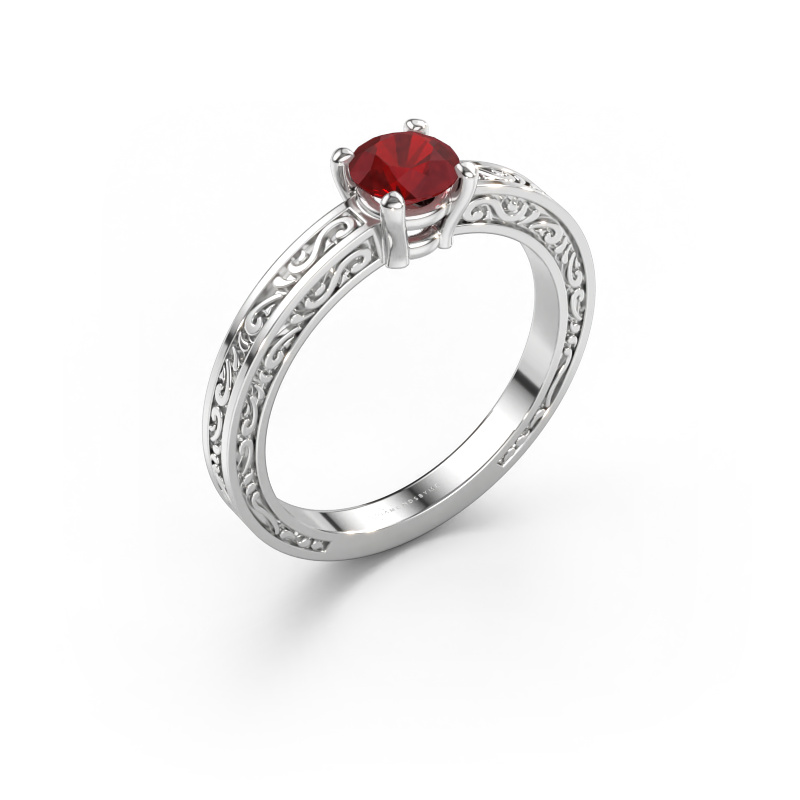 Immagine di Anello di fidanzamento Claudette 1 585 oro bianco Rubino 5 mm