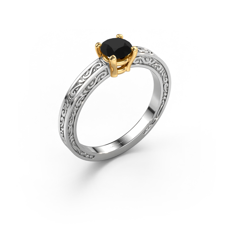 Image de Bague de fiançailles Claudette 1 585 or blanc Diamant noir 0.60 crt