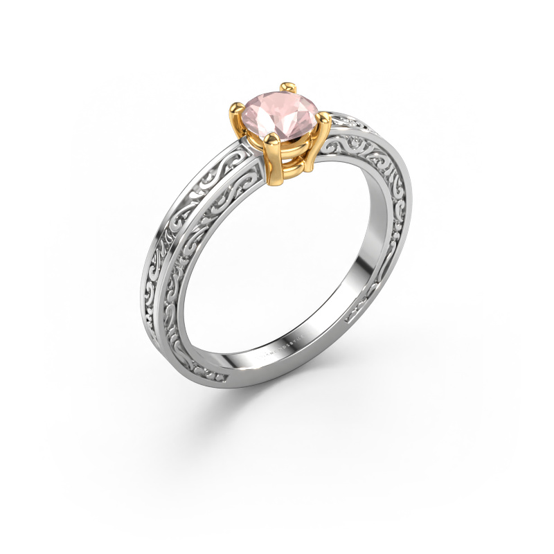 Bild von Verlobungsring Claudette 1 585 Weißgold Morganit Champagner 5 mm