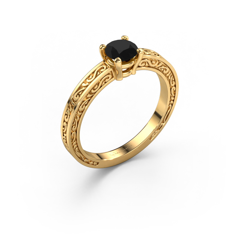 Bild von Verlobungsring Claudette 1 585 Gold Schwarz Diamant 0.60 crt