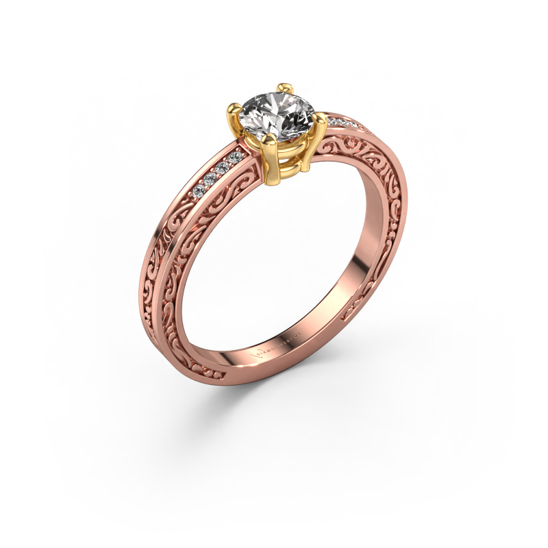 Afbeelding van Verlovingsring Claudette 2 585 rosé goud Diamant 0.54 crt