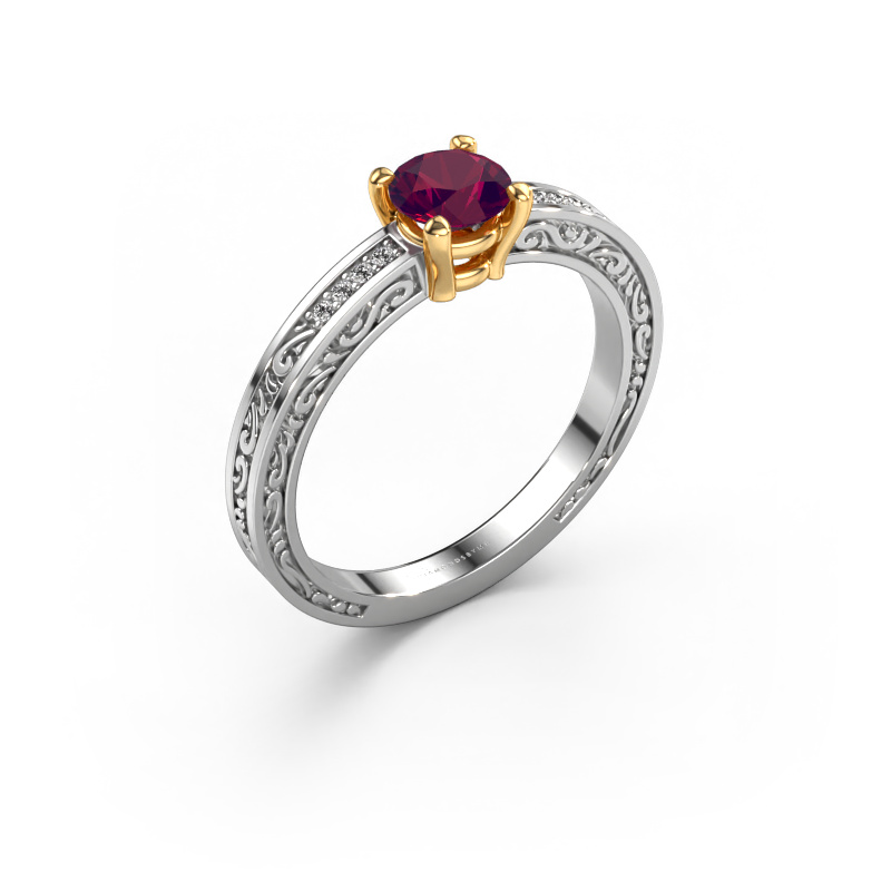 Bild von Verlobungsring Claudette 2 585 Weißgold Rhodolit 5 mm