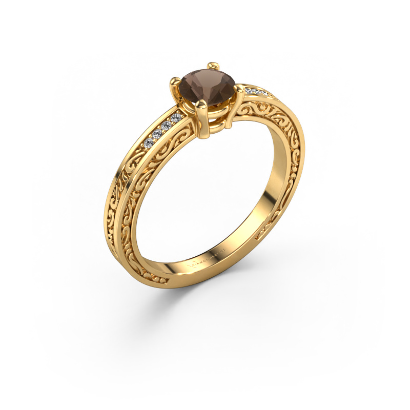 Bild von Verlobungsring Claudette 2 585 Gold Rauchquarz 5 mm