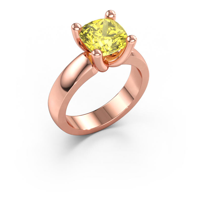 Immagine di Anello Clelia CUS 585 oro rosa Diamante lab grown giallo 8 mm