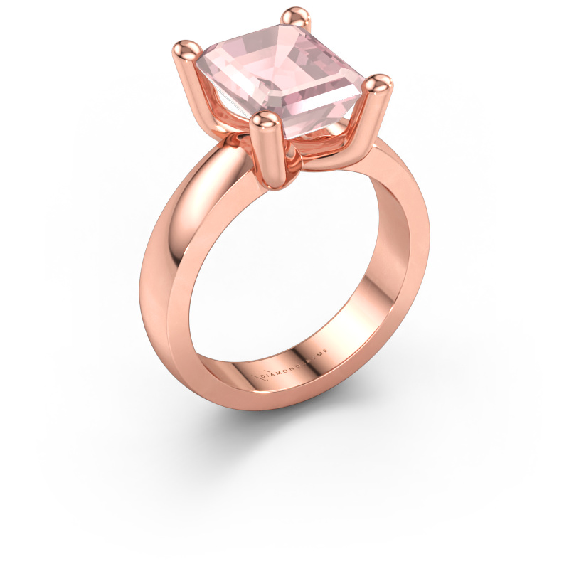 Immagine di Anello Clelia EME 585 oro rosa Morganite champagne 10x8 mm