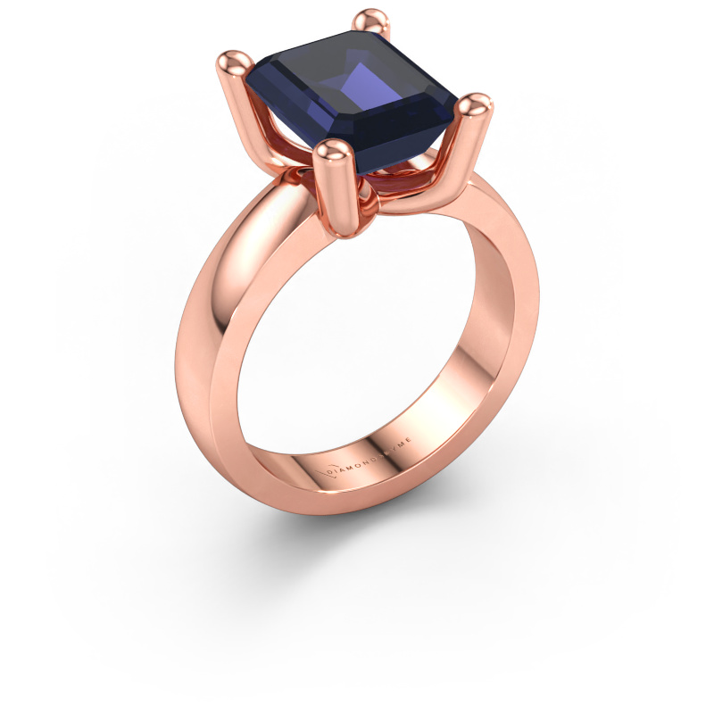 Immagine di Anello Clelia EME 585 oro rosa Zaffiro 10x8 mm