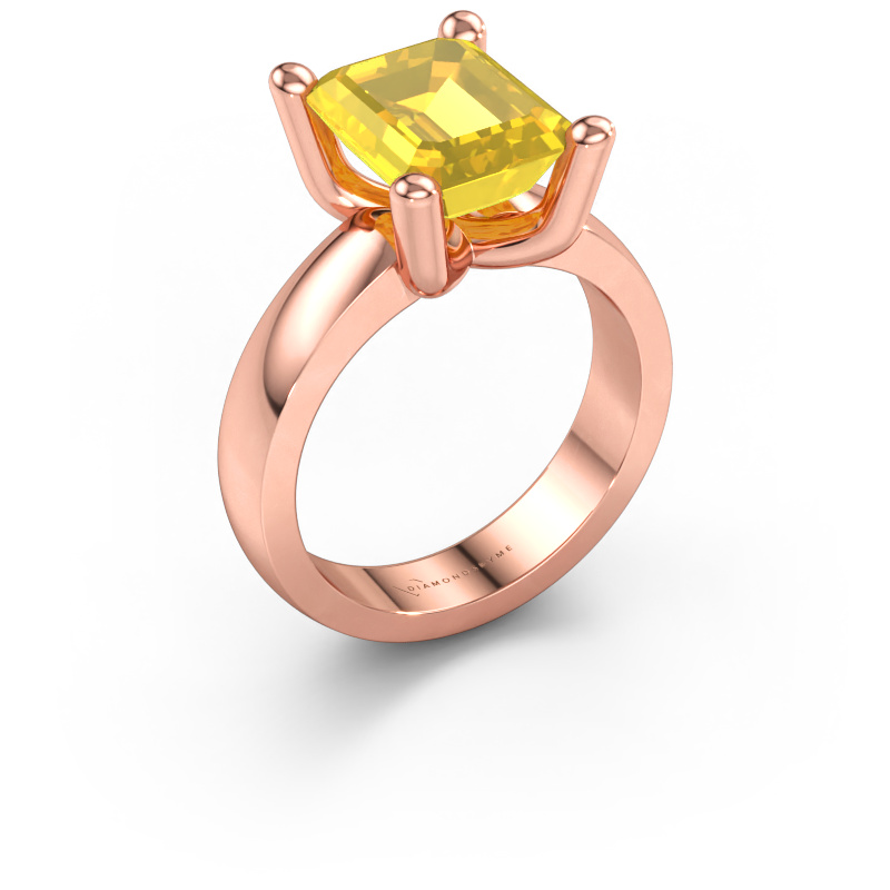 Immagine di Anello Clelia EME 585 oro rosa Zaffiro giallo 10x8 mm