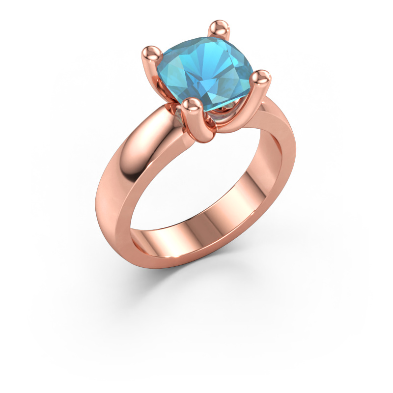 Bild av Ring Clelia CUS 585 roséguld Blå topas 8 mm