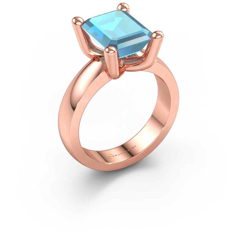 Bild av Ring Clelia EME 585 roséguld Blå topas 10x8 mm