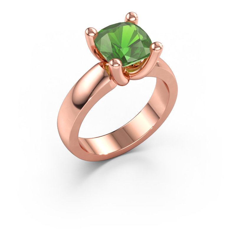 Immagine di Anello Clelia CUS 585 oro rosa Tormalina verde 8 mm