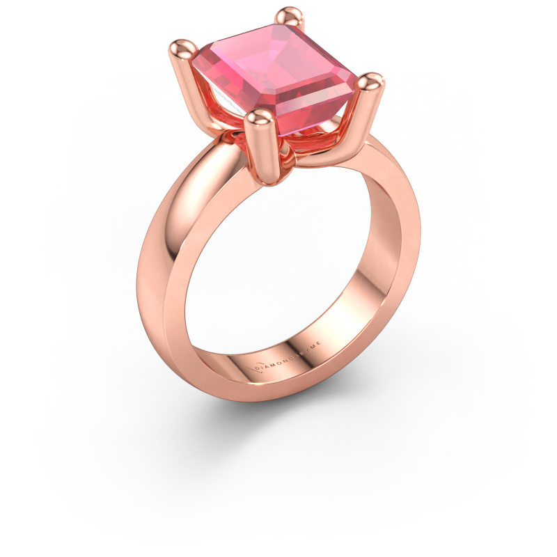 Immagine di Anello Clelia EME 585 oro rosa Tormalina rosa 10x8 mm