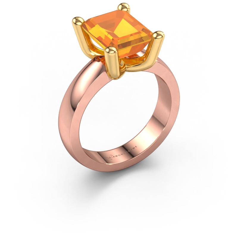 Afbeelding van Ring Clelia EME 585 rosé goud Citrien 10x8 mm
