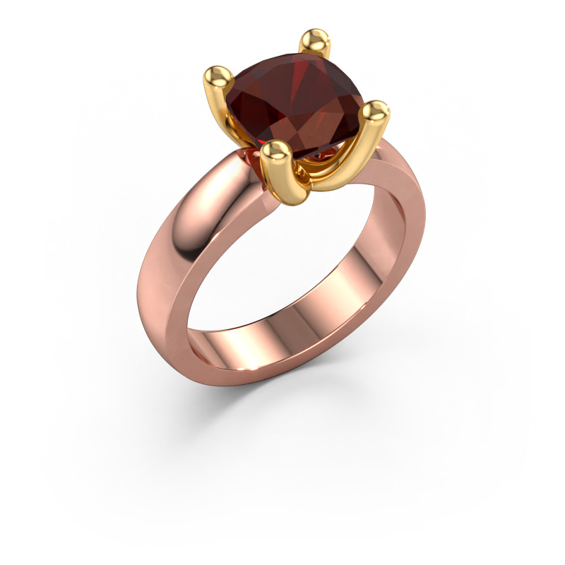 Afbeelding van Ring Clelia CUS 585 rosé goud Granaat 8 mm
