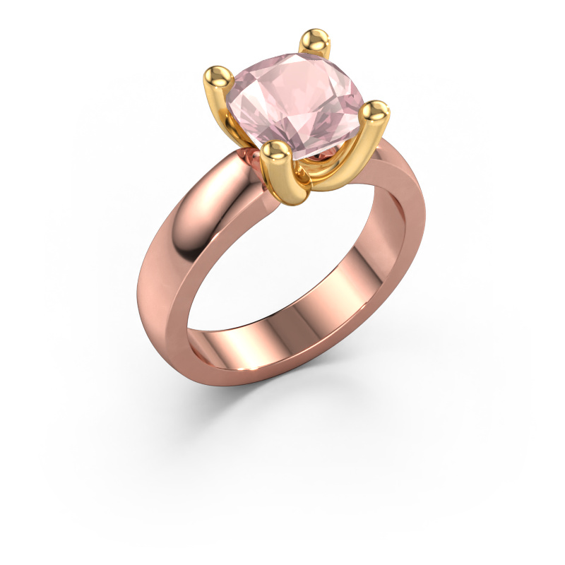 Image of Ring Clelia CUS 585 rose gold Morganite champagne 8 mm