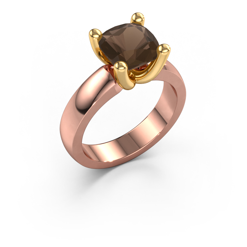 Image of Ring Clelia CUS 585 rose gold Smokey quartz 8 mm
