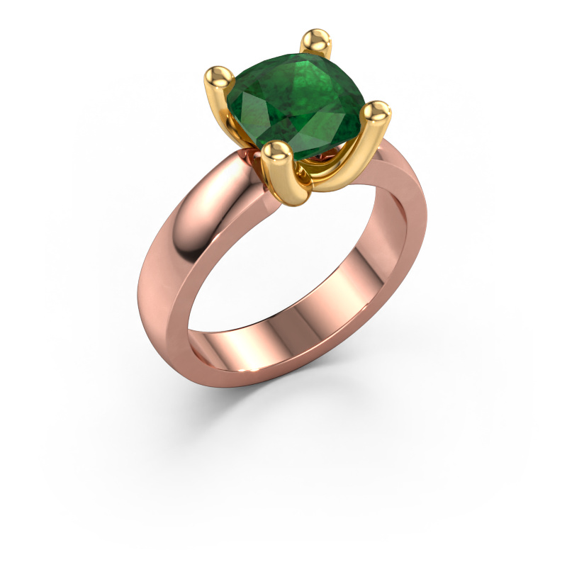 Image of Ring Clelia CUS 585 rose gold Emerald 8 mm