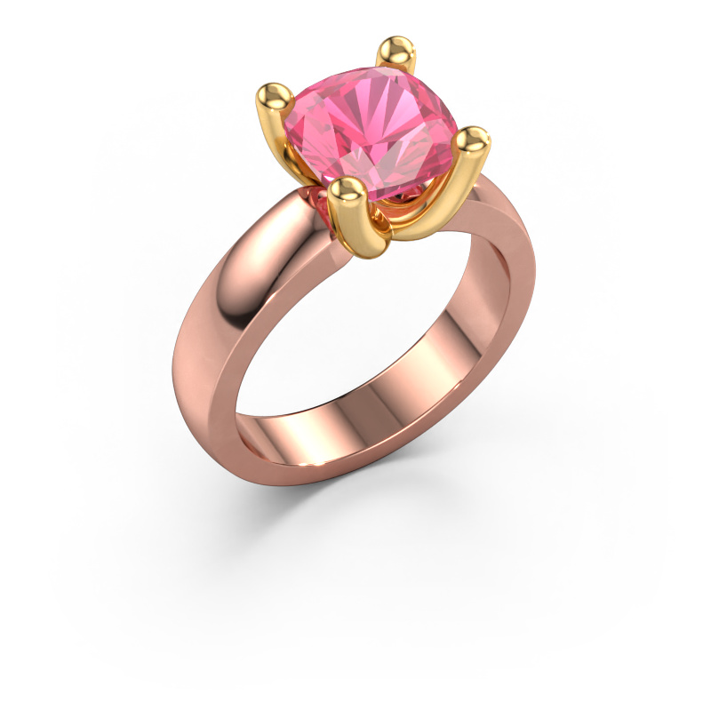 Bild von Ring Clelia CUS 585 Roségold Pink Saphir 8 mm