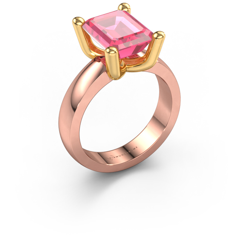 Bild von Ring Clelia EME 585 Roségold Pink Saphir 10x8 mm