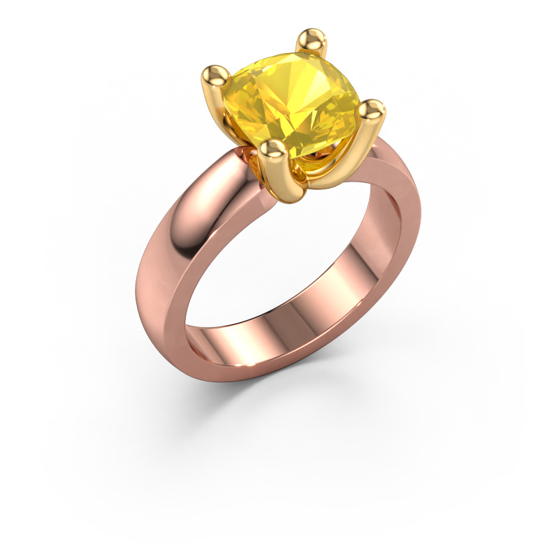 Image of Ring Clelia CUS 585 rose gold Yellow sapphire 8 mm