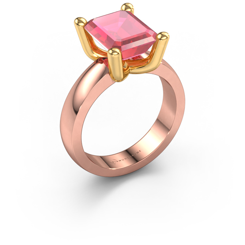 Afbeelding van Ring Clelia EME 585 Rosé goud Toermalijn pink 10x8 mm
