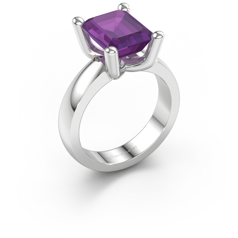 Immagine di Anello Clelia EME 585 oro bianco Ametista 10x8 mm