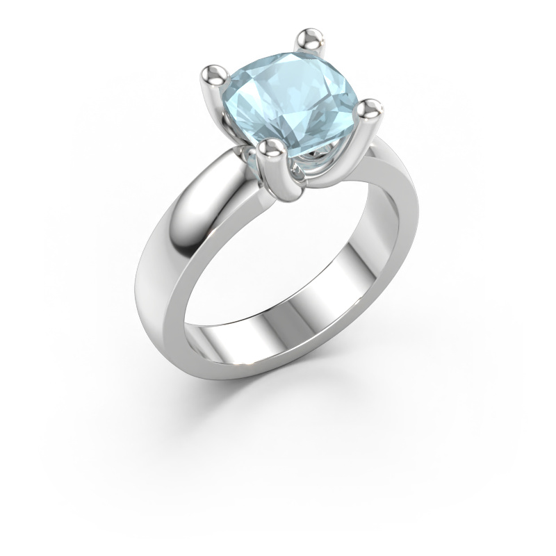 Bild av Ring Clelia CUS 585 vitt guld Akvamarin 8 mm