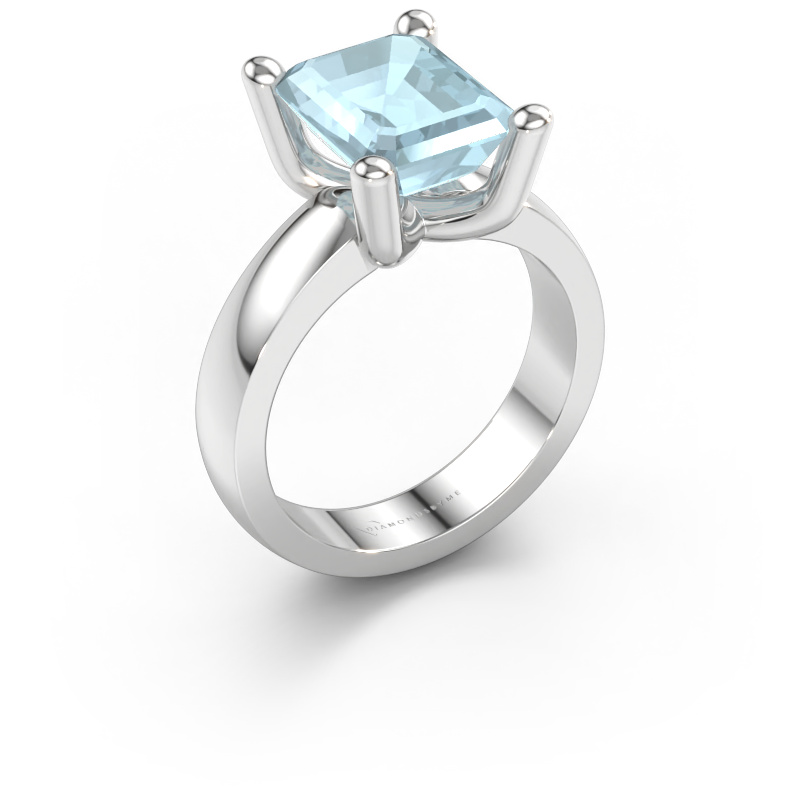Bild av Ring Clelia EME 585 vitt guld Akvamarin 10x8 mm
