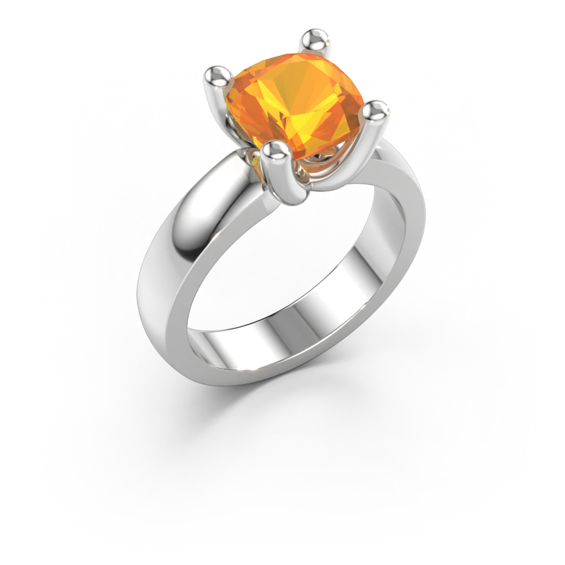 Bild av Ring Clelia CUS 585 vitt guld Citrin 8 mm