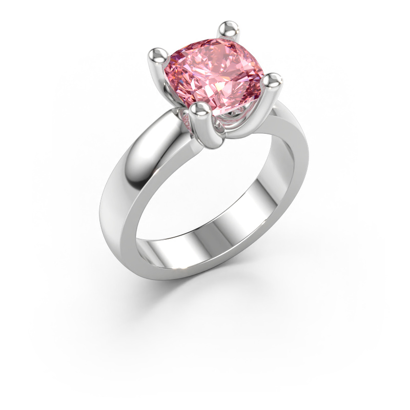 Bild av Ring Clelia CUS 585 vitt guld Rosa labbodlad diamant 8 mm