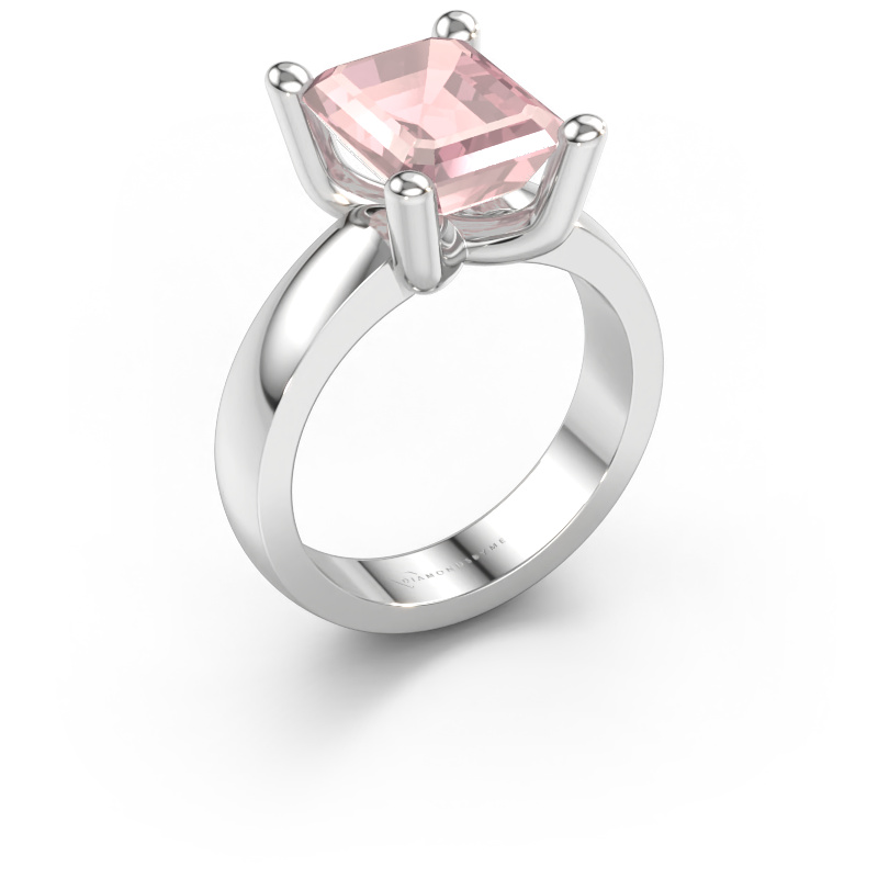 Immagine di Anello Clelia EME 585 oro bianco Morganite champagne 10x8 mm