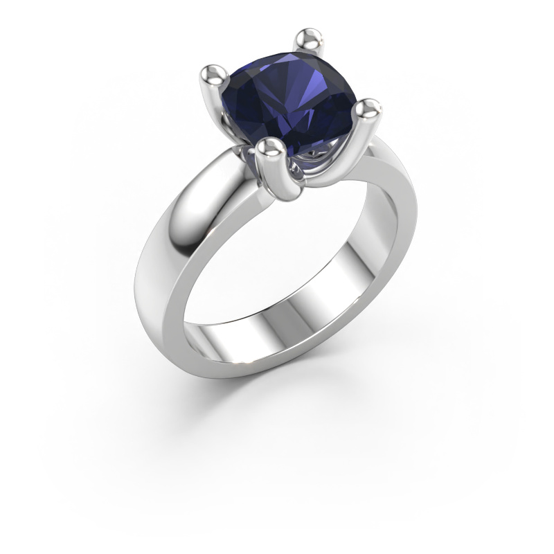 Immagine di Anello Clelia CUS 585 oro bianco Zaffiro 8 mm