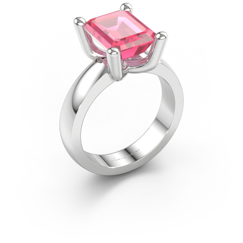 Immagine di Anello Clelia EME 585 oro bianco Zaffiro rosa 10x8 mm
