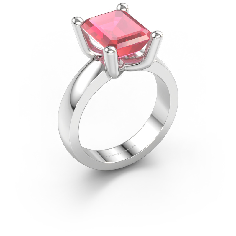 Bild av Ring Clelia EME 585 vitt guld Rosa turmalin 10x8 mm