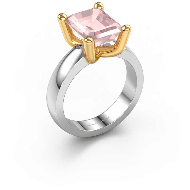 Image of Ring Clelia EME 585 white gold Morganite champagne 10x8 mm