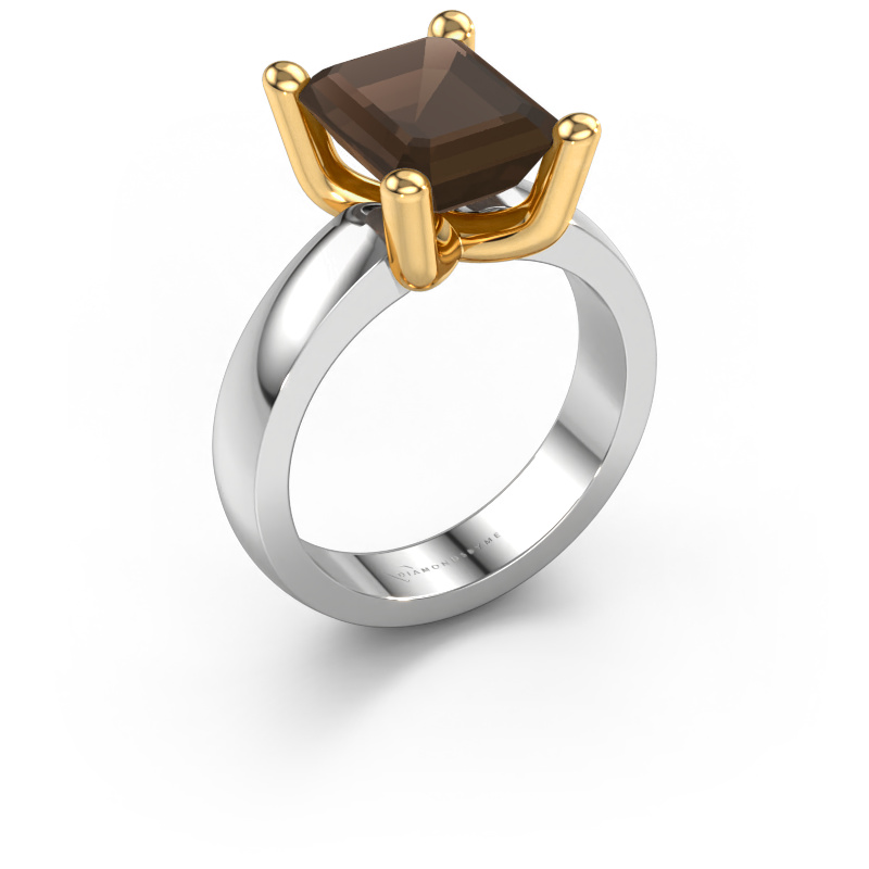 Image of Ring Clelia EME 585 white gold Smokey quartz 10x8 mm