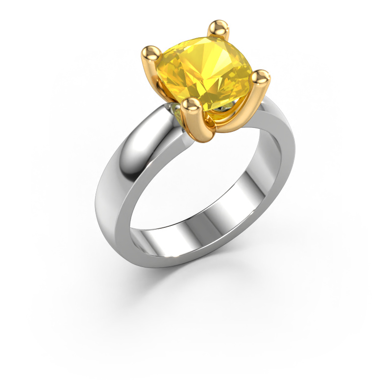 Image of Ring Clelia CUS 585 white gold Yellow sapphire 8 mm