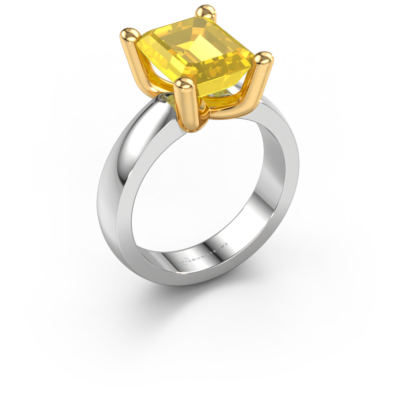 Bild von Ring Clelia EME 585 Weißgold Gelb Saphir 10x8 mm