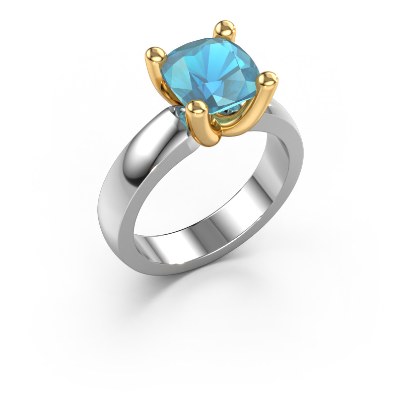 Image of Ring Clelia CUS 585 white gold Blue topaz 8 mm